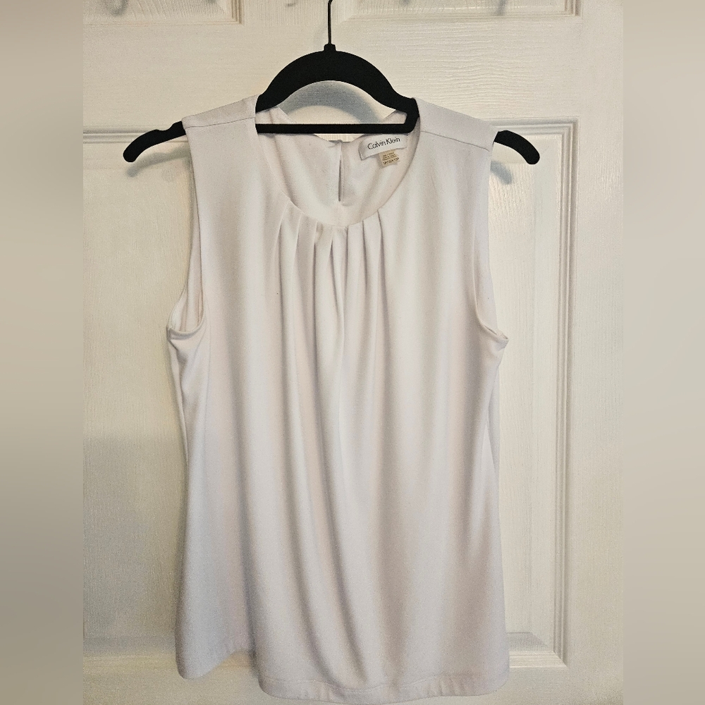 White Ann Taylor Sleeveless Blouse 10P
